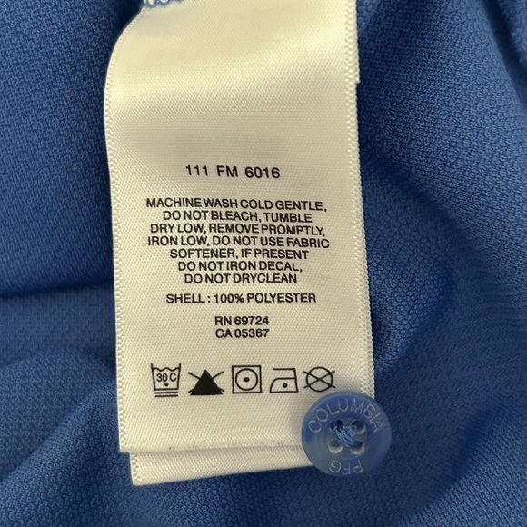 Columbia PFG Omni-Shade Blue Short Sleeve Mesh Lined Mens X-Large Fishing Polo - Picture 8 of 11